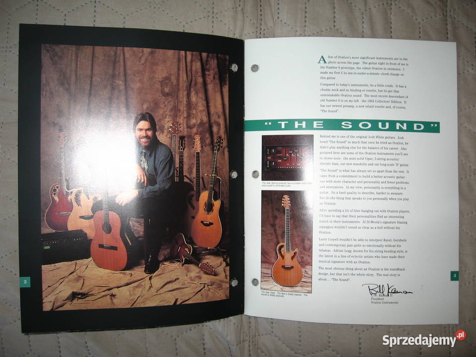 Ovation Guitars 1994 katalog gitar Kępice