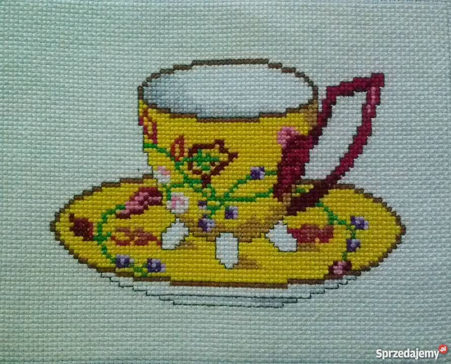 obrazki FILIŻANKI komplet 4 haft krzyżykowy Tarnów