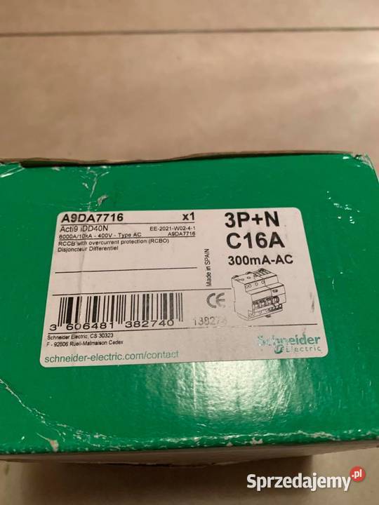 SCHNEIDER A9DA7716 ACTI9 DISJONCTEUR DIFFRENTIEL Pozostałe Warszawa