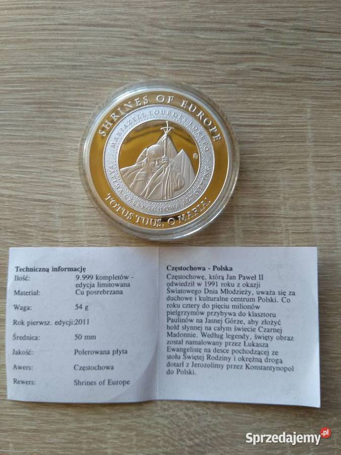 29 Medal okolicznościowy Częstochowa Chrząstawa Mała