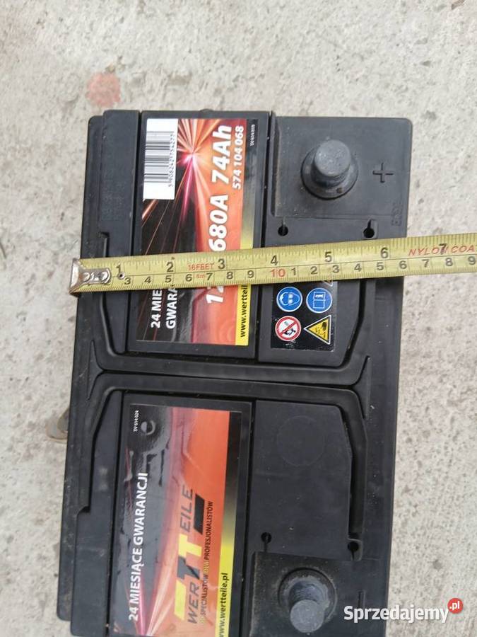 Używany Akumulator 74Ah 680A zużycie 30 śląskie Szczerbice