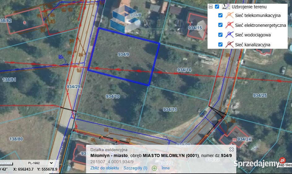 Sprzedaż gruntu 1800m2 Miłomłyn szambo