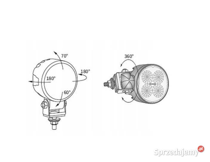 Lampa robocza LED 2000LM rozproszone obrotowa Rolnictwo Trzciana sprzedam