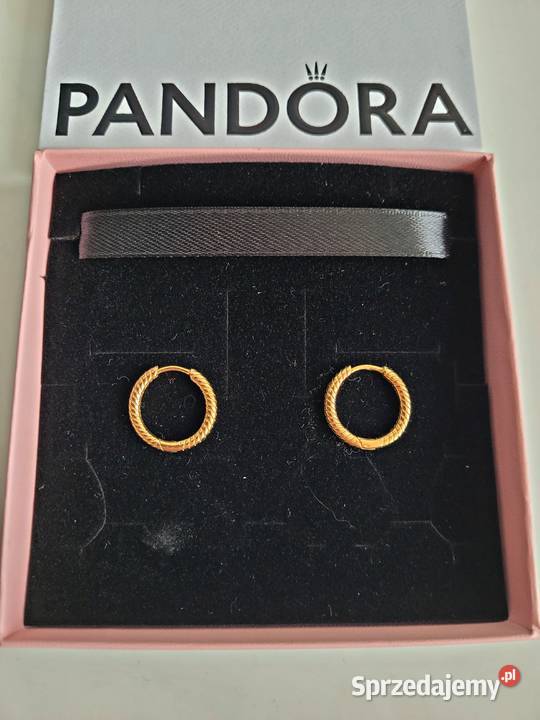 Kolczyki obręcze Pandora Moments Charm Liszki