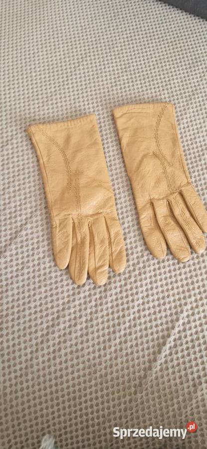 rękawiczki eko skóra beż beżowe SM małopolskie Kraków sprzedam