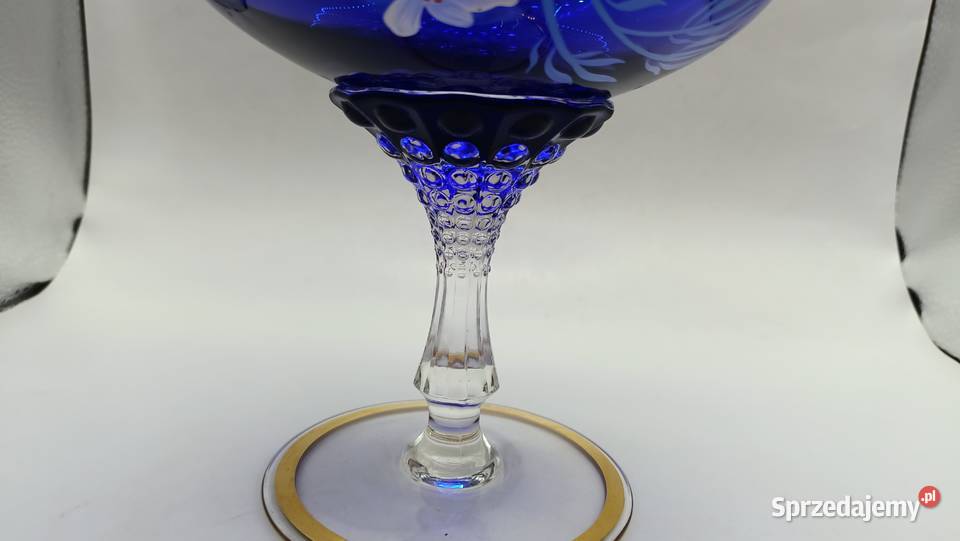 Bombonierka remer kielich ręcznie malowany Porcelana i szkło