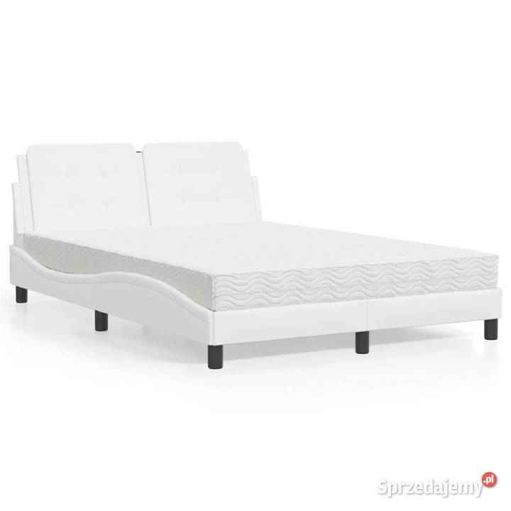 Łóżko z materacem białe sztuczna skóra 120x200 Warszawa sprzedam