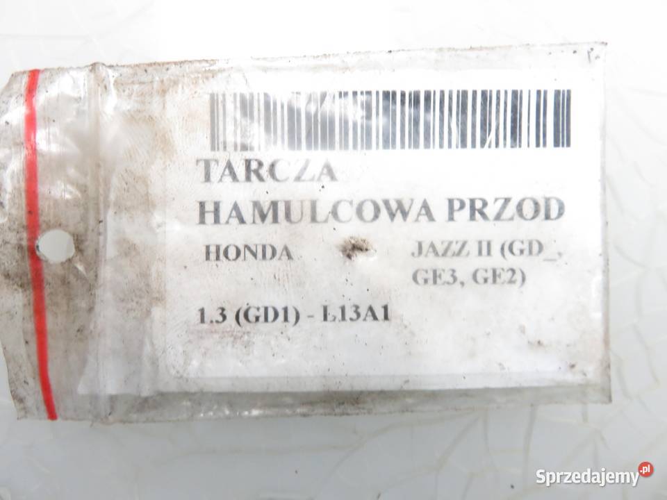 TARCZA HAMULCOWA PRZÓD HONDA JAZZ II