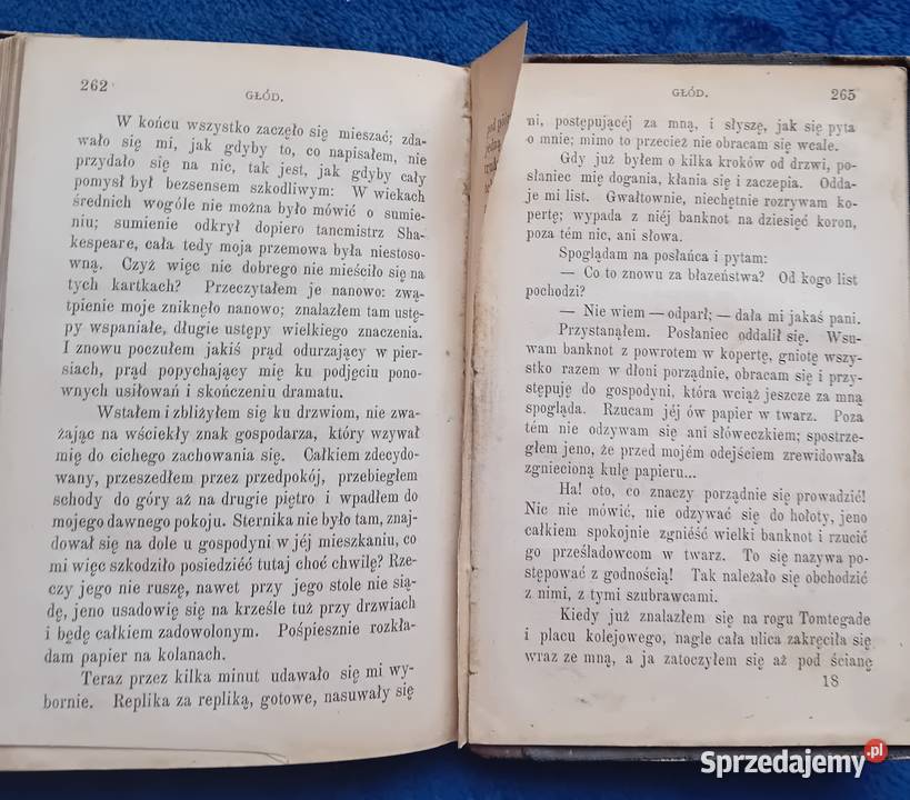 Knut Hamsun Głód Wydanie przedwojenne Półskórek