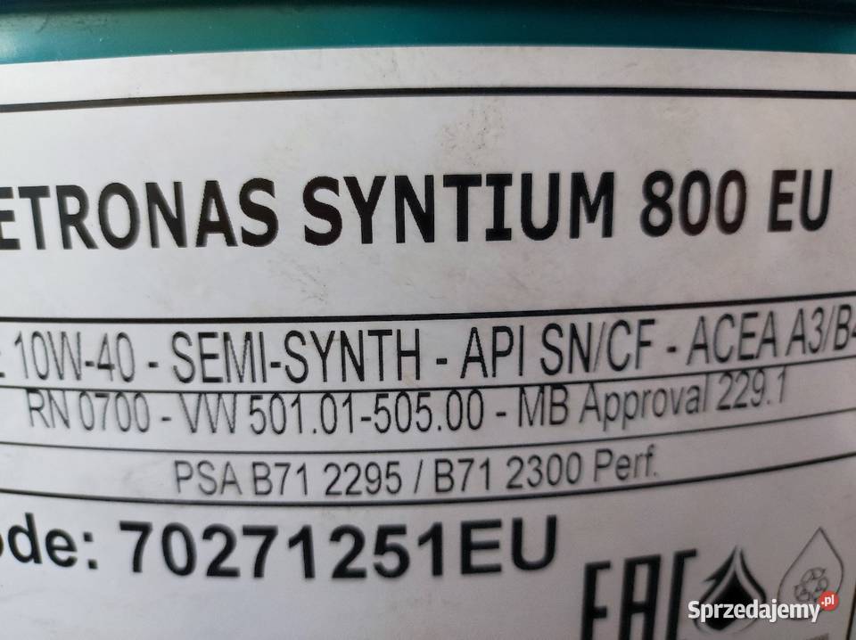 Olej silnikowy Petronas 10W40 800 EU 200l Zamość sprzedam