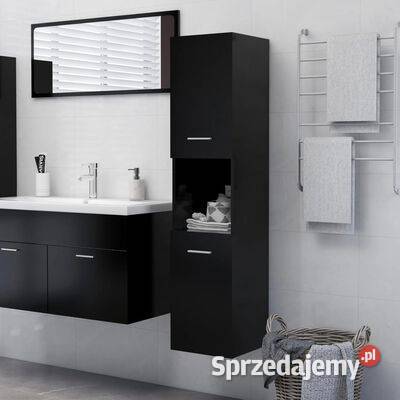 vidaXL Szafka łazienkowa czarna 30x30x130 mazowieckie sprzedam