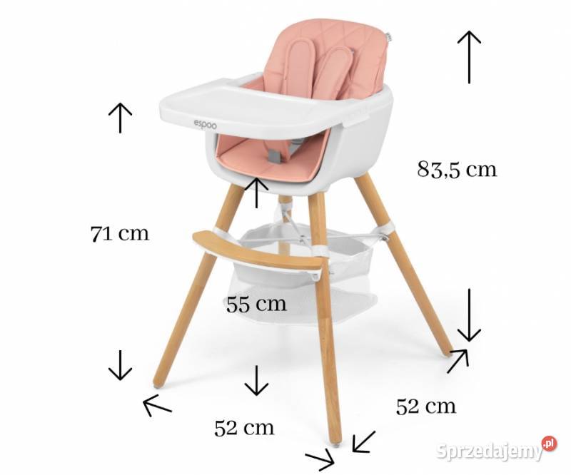 KRZESEŁKO DO KARMIENIA 2W1 ESPOO RÓŻ Bielsk Podlaski