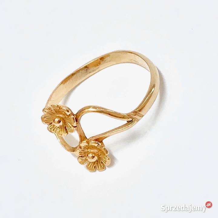Złoty PIERŚCIONEK 14K piękne KWIATY GUSTOWNY złote Warszawa