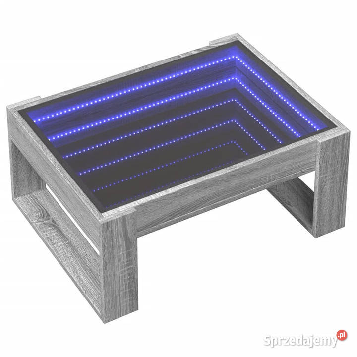 Stolik kawowy z LED Infinity szary dąb sonoma Warszawa