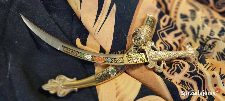 Vintage złocony sztylet BERMEJO z Toledo Sokółka