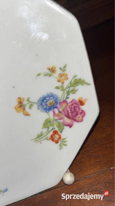 Talerzyk deserowy wielokątny Sygnowany Limoges Gdańsk