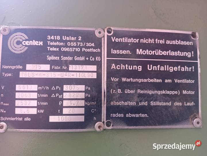 Wentylator Spanex 250 pomorskie Wejherowo sprzedam