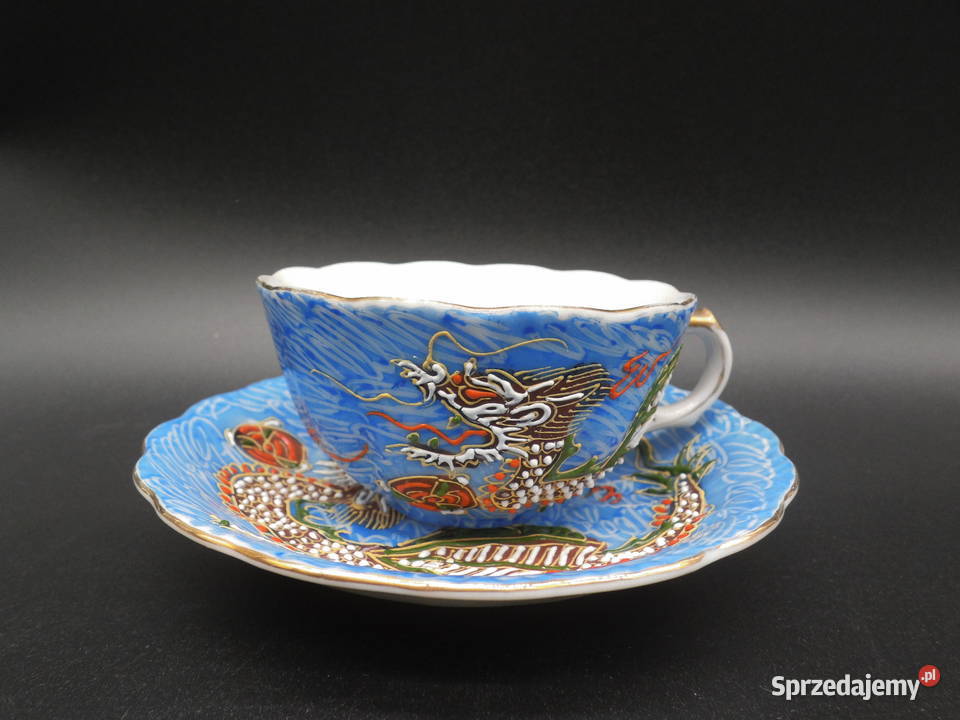 Japońska filiżanka ze spodkiem dragonware Porcelana i szkło sprzedam