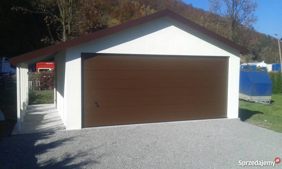 Garaż dwuspadowy blaszany tynkowany Kaczyce sprzedam