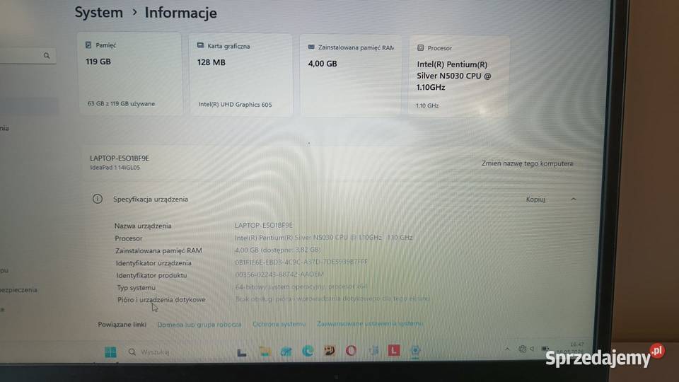 Laptop Lenovo IdeaPad 1