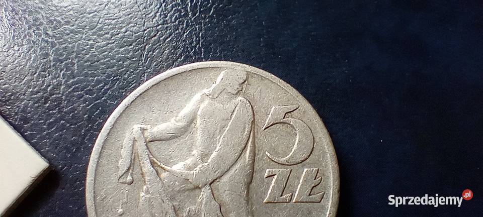 Stare monety 5 złotych 1958 Rybak cienka ręka podkarpackie Lesko
