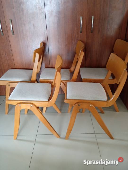 Krzesła bumerangZieliński PRL Ostrzeszów