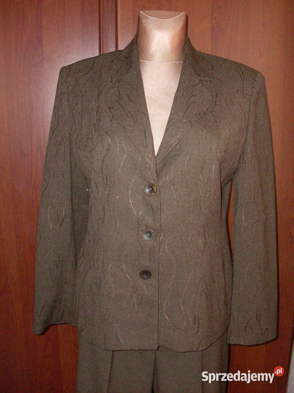 Garnitur damski spodnium czekoladowy haft R42 Rozmiar 42(XL) Garsonki i kostiumy