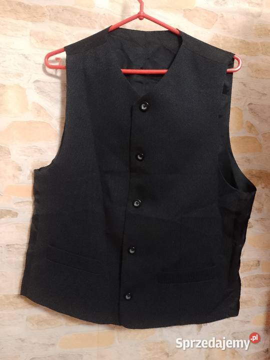 SM Czarna prążkowana kamizelka garniturowa z Kraków sprzedam