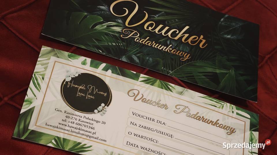 Voucher na prezent Masaż Hawajski Lomi Lomi Nui Katowice