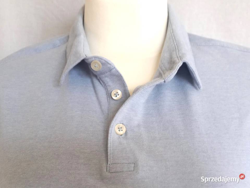 koszulka męska POLO niebieska melanż r M Slim H&M