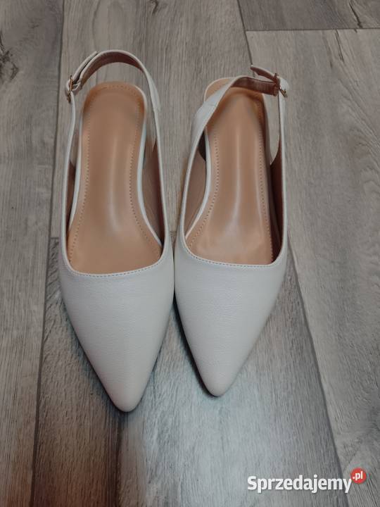 40 Białe baleriny wieczorowe z odkrytą piętą małopolskie Kraków sprzedam