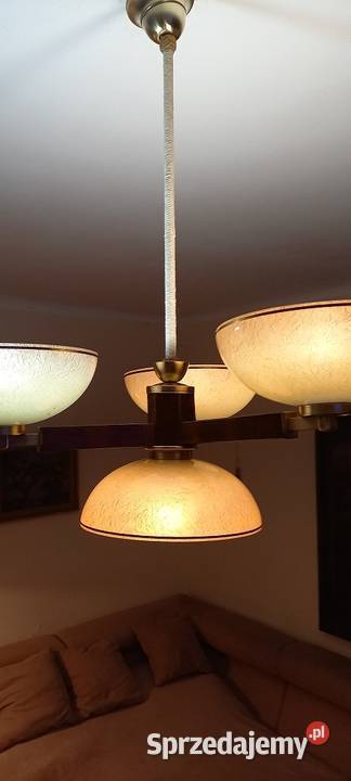 Trzyramienny żyrandol z kloszami w stylu Art Skierniewice sprzedam
