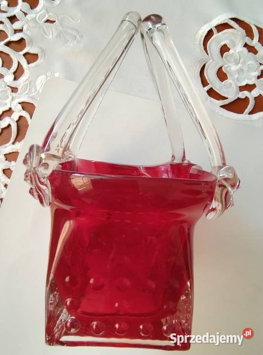 Czerwonorubinowe szkło artystyczne śląskie Żory