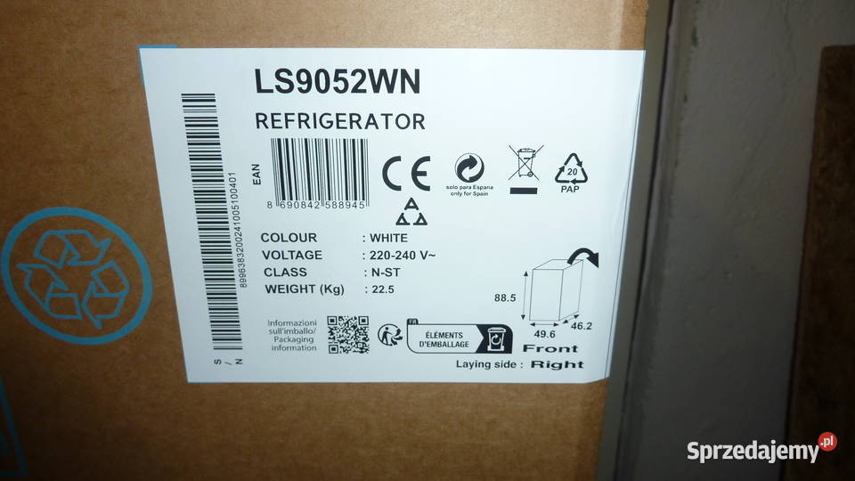 Lodówkachłodziarka BEKO LS9052WN nieużywana nowa 48cm
