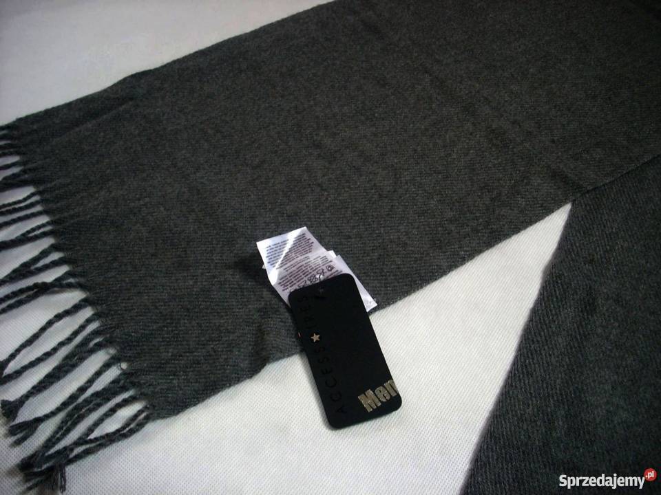 Elegancki Grafitowy Szal z Włoskiem Nowy Dodatki Nowy Sącz