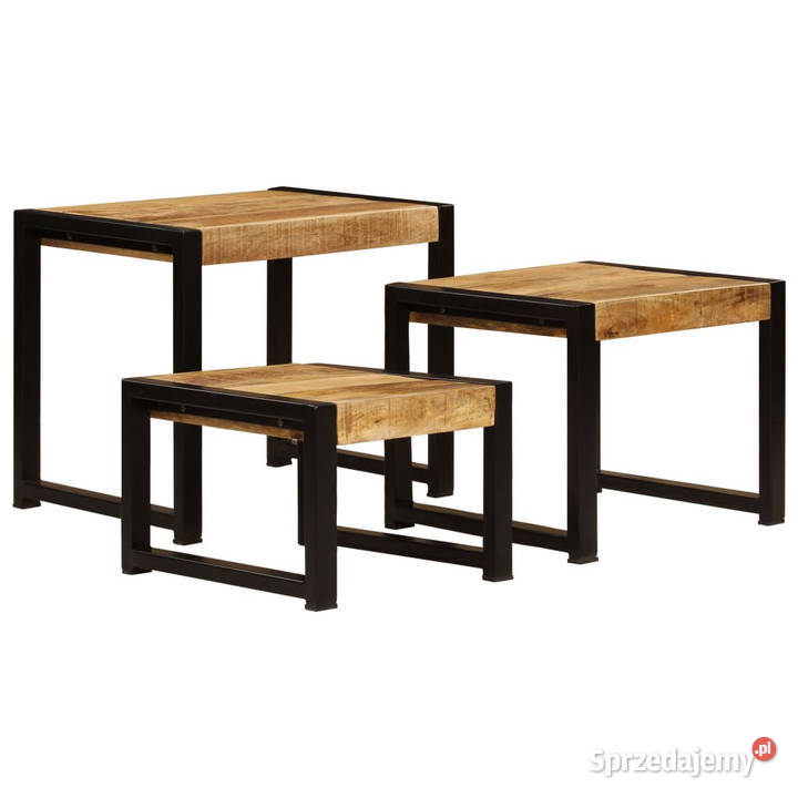 Stoliki wsuwane pod siebie 3 lite drewno mango