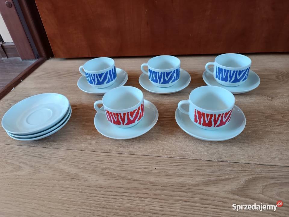 5 x filiżanki z podstawkami do kawy porcelana śląskie Szczyrk