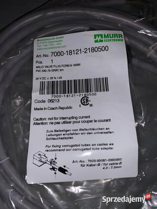MURRELEKTRONIK 7000181212180500 MSUD VALVE PLUG Warszawa