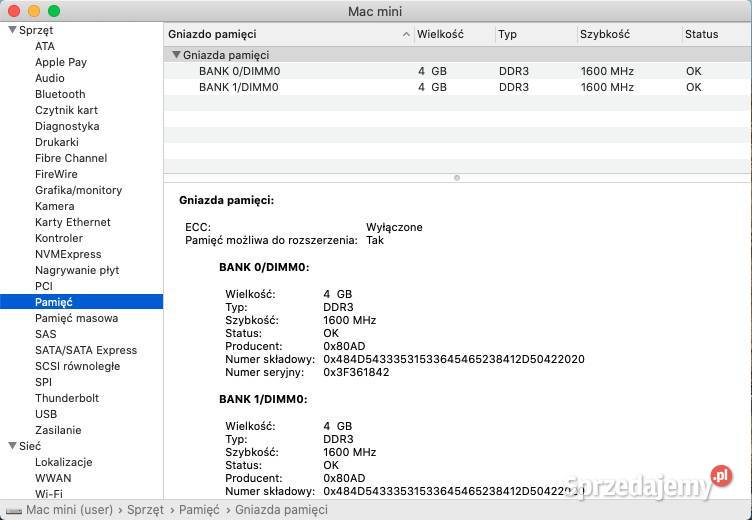 Komputer Apple Mac Mini 61 A1347 i53210M 8GB 500 Elbląg sprzedam