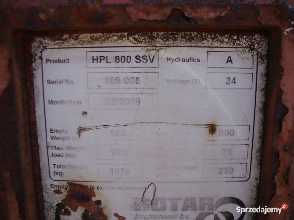 ROTAR HPL 800 łyżka przesiewająca Pozostałe Czaplinek