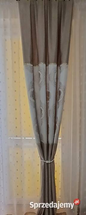 Zasłony 2 sztuki beżowe mazowieckie