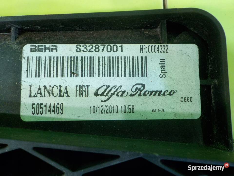 ALFA ROMEO GIULIETTA 14 TB 11r HB 5D wentylator Suków