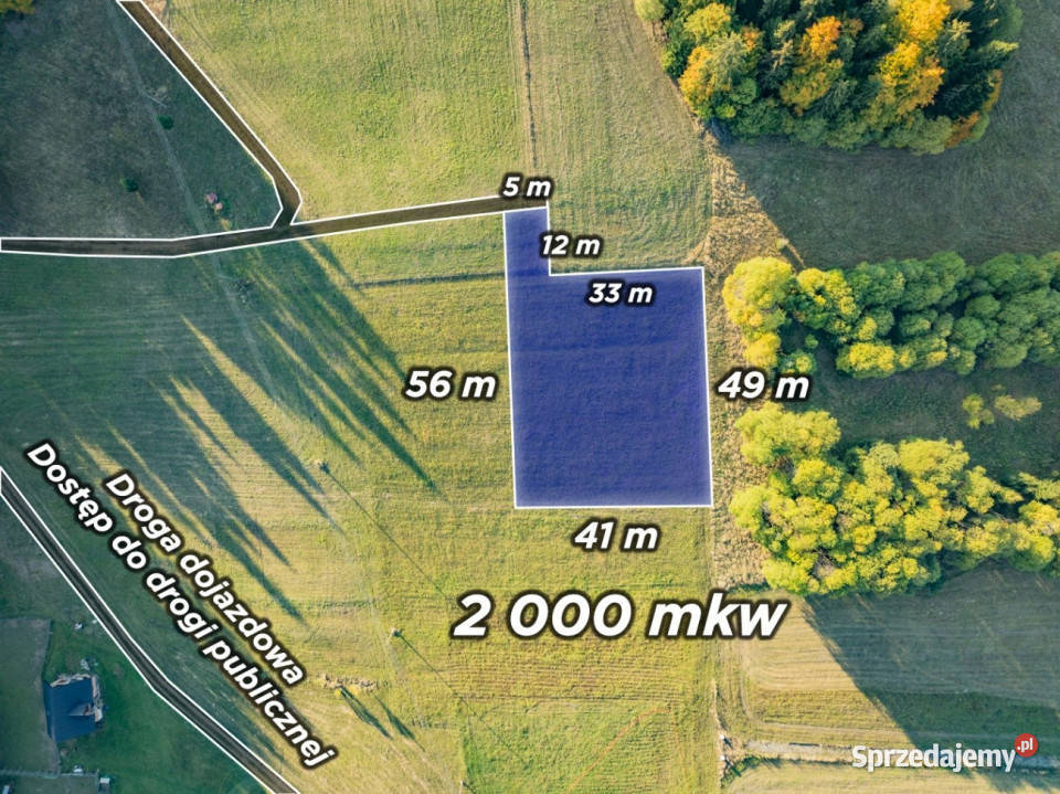 Działka budowlana Łapsze Niżne 2000m2 budowlana małopolskie