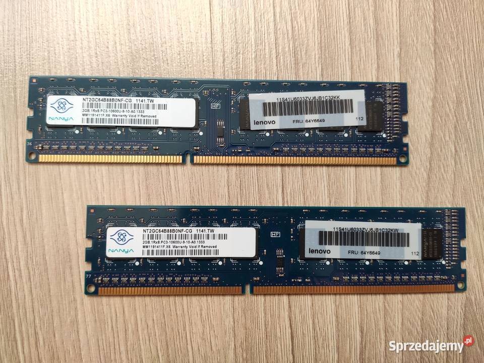Pamięć RAM Nanya NT2GC64B88B0NFCG 2x2GB 4GB PC10600 1333MHz
