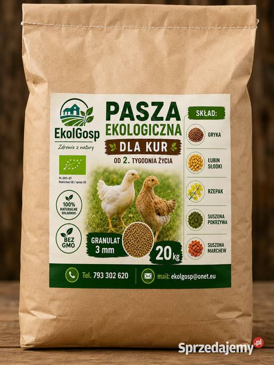 Pasza kur 20 ekologiczna Szczecin