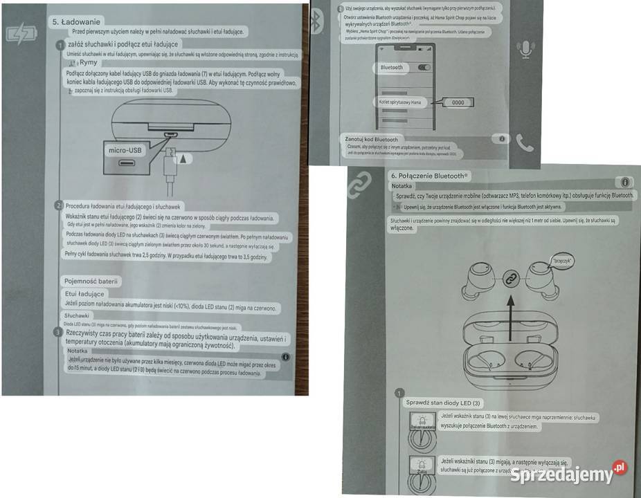 Słuchawki HAMA dokanałowe Zawory