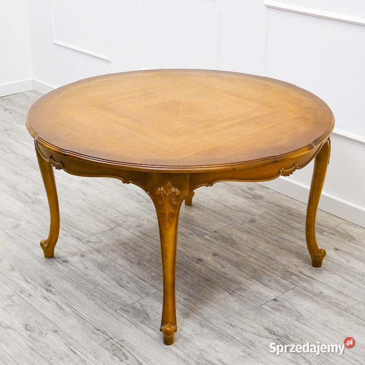 Drewniana ŁAWA francuska LUDWIK OKRĄGŁA Ława Meble Kalisz
