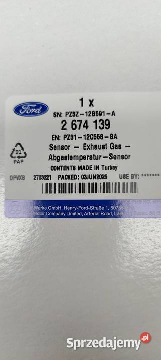CZUJNIK TEMPERATURY SPALIN FORD CUSTOM 2674139