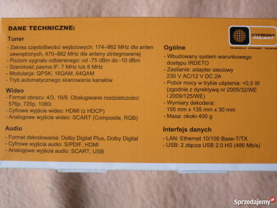 Dekoder DVB T THD 1000 mazowieckie Warszawa