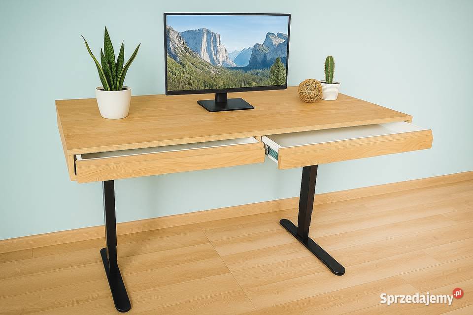 Biurko Elektrycznie Podnoszone Dębowe Z łódzkie sprzedam
